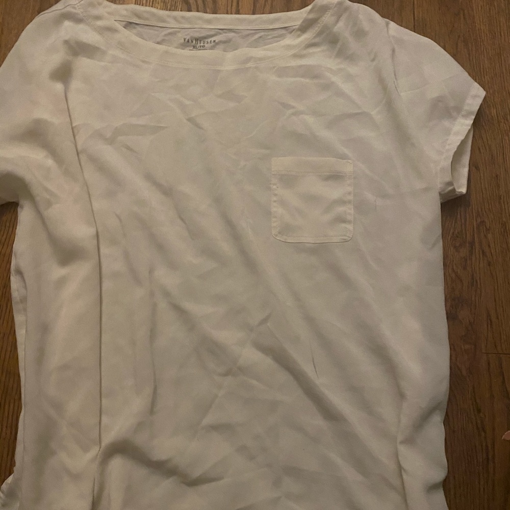 Cream color blouse with pocket
